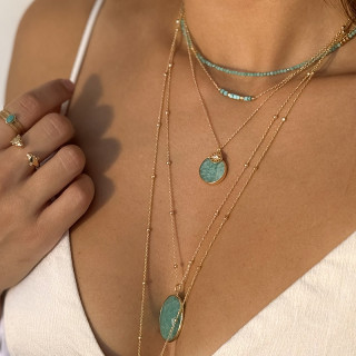 Collier Plaqué Or Amazonite
