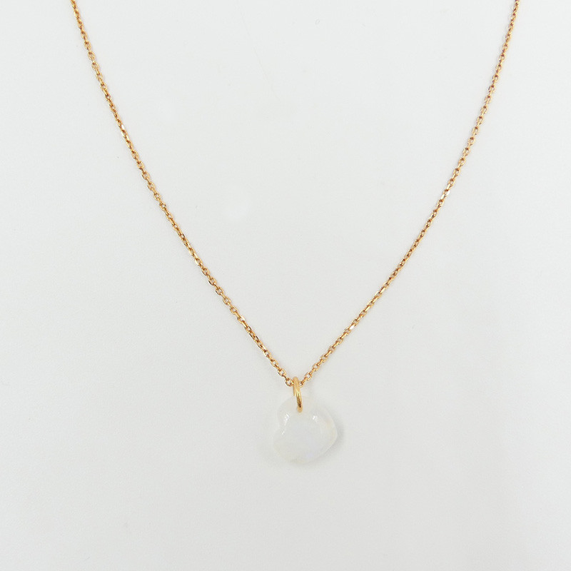 Collier Plaqué Or Coeur Pierre de lune