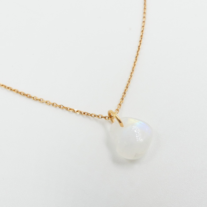 Collier Plaqué Or Coeur Pierre de lune