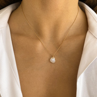 Collier Plaqué Or Coeur Pierre de lune