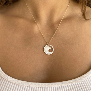 Collier Plaqué or Wave Nacre