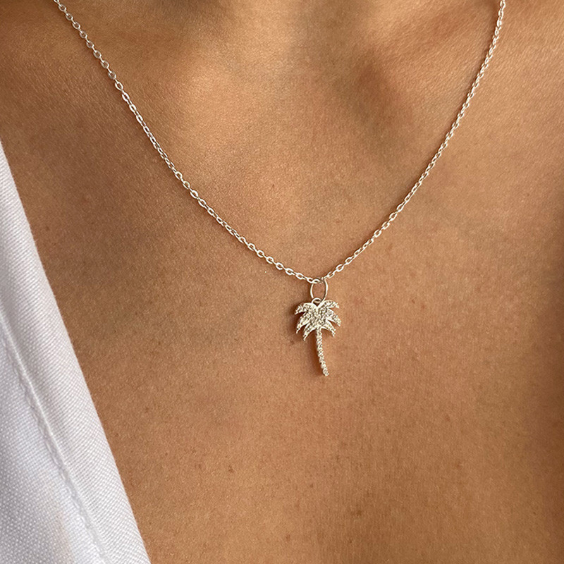 Charm's argent palmier strass