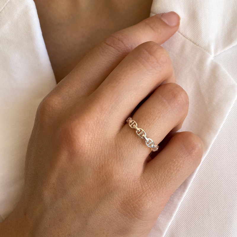 Bague Argent maille chaine