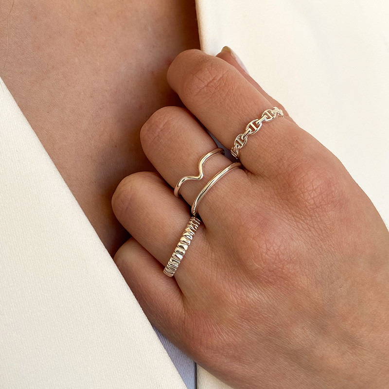 Bague Argent maille chaine