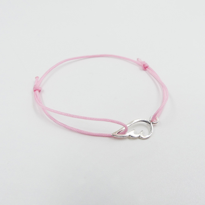 Bracelet Cordon Argent aile d'ange