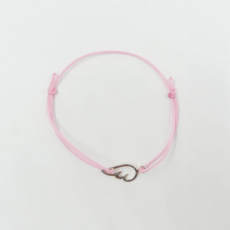Bracelet Cordon Argent aile d'ange