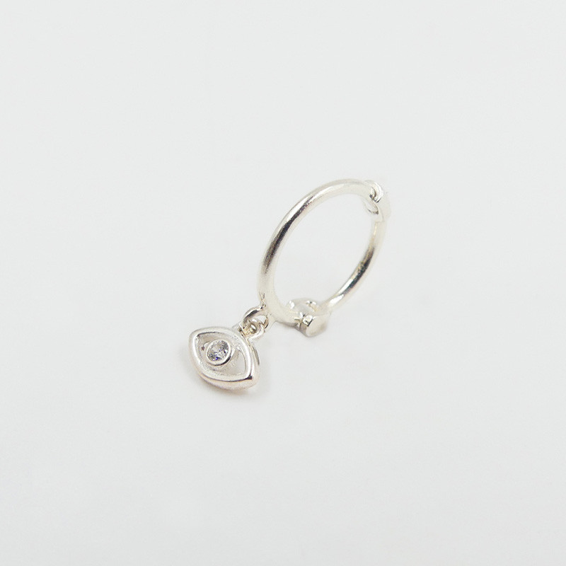 Boucle à l'unité Argent oeil strass