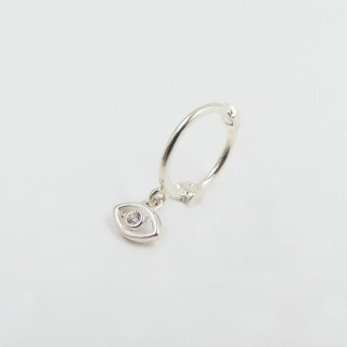 Boucle à l'unité Argent oeil strass