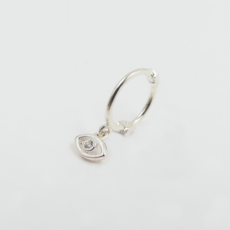 Boucle à l'unité Argent oeil strass