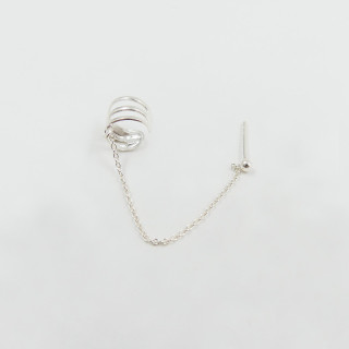 Boucle à l'unité Argent clou et earcuff