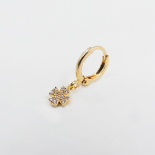 Boucle à l'unité dorée trèfle strass