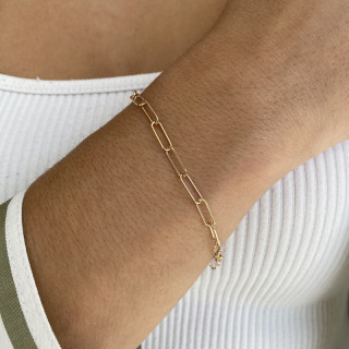 Bracelet plaqué or grandes mailles