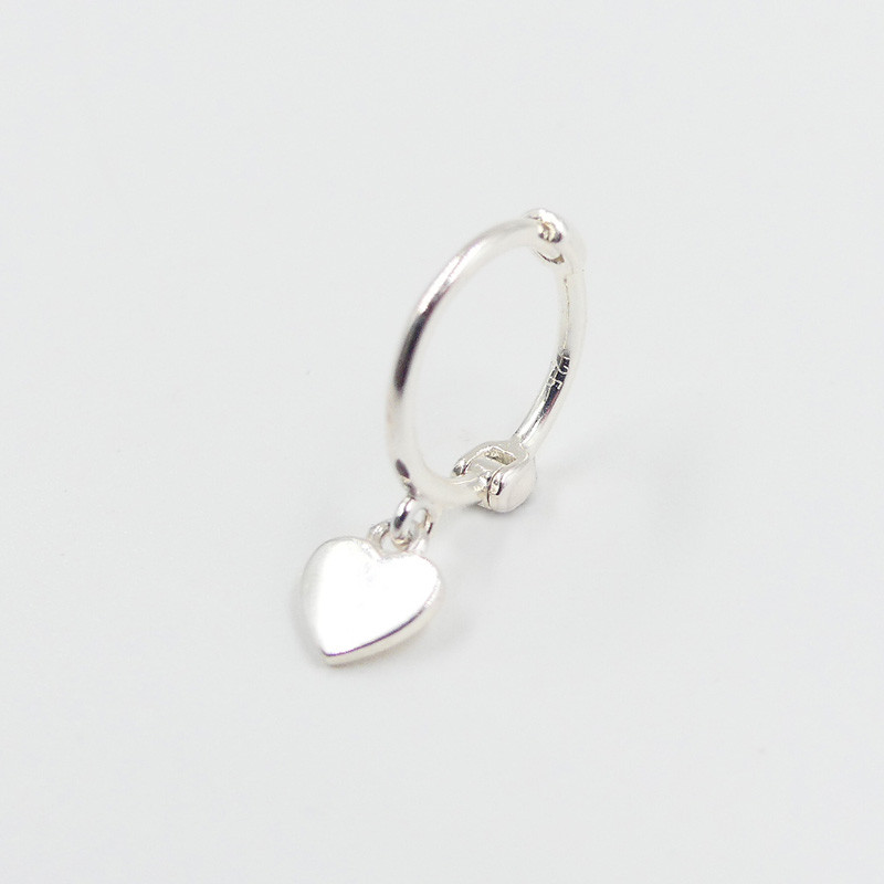 Boucle à l'unité Argent Coeur