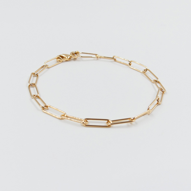 Bracelet plaqué or grandes mailles