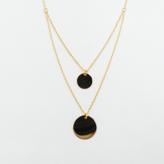 Collier plaqué or double médailles