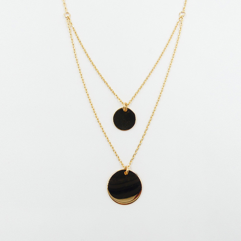 Collier plaqué or double médailles