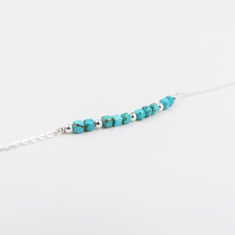 Bracelet Argent barrette pierres fines