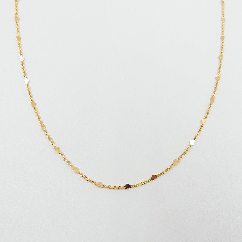 Collier plaqué or avec petits coeurs