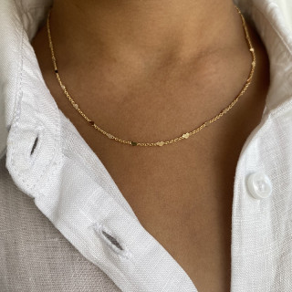 Collier plaqué or avec petits coeurs