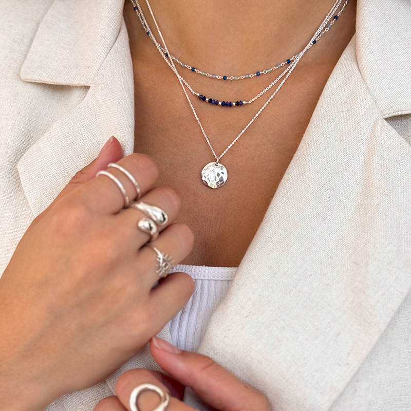 Collier Argent Sodalite