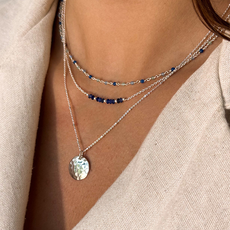 Collier Argent Sodalite