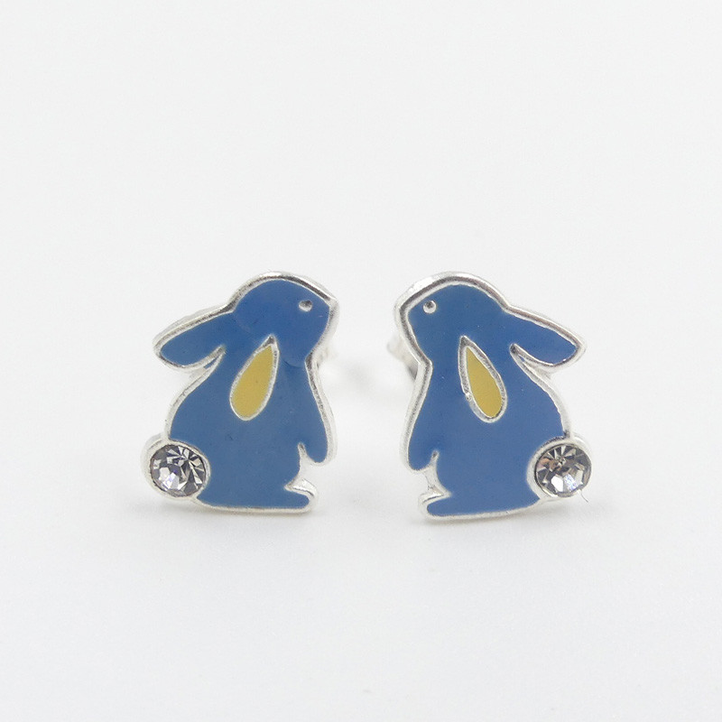 Clous Argent Enfant lapin et strass