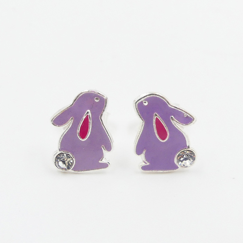 Clous Argent Enfant lapin et strass
