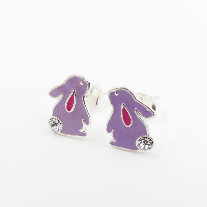 Clous Argent Enfant lapin et strass