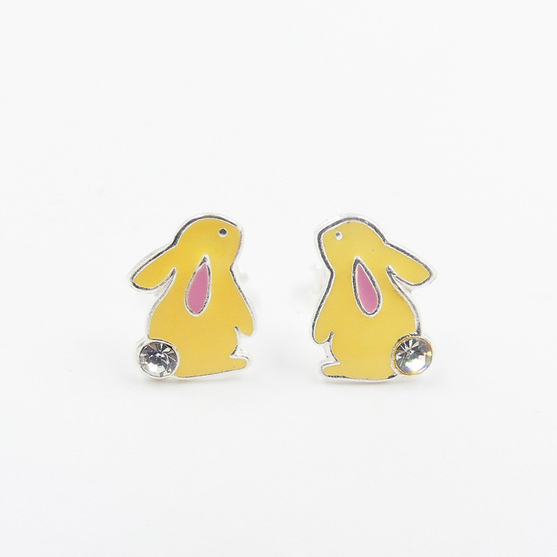Clous Argent Enfant lapin et strass