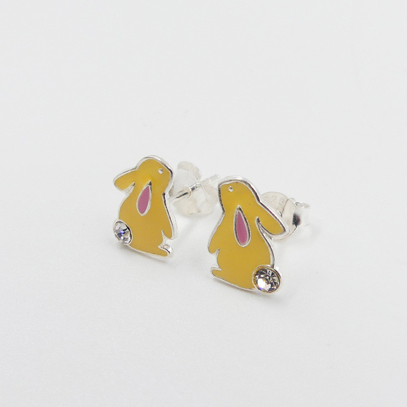 Clous Argent Enfant lapin et strass