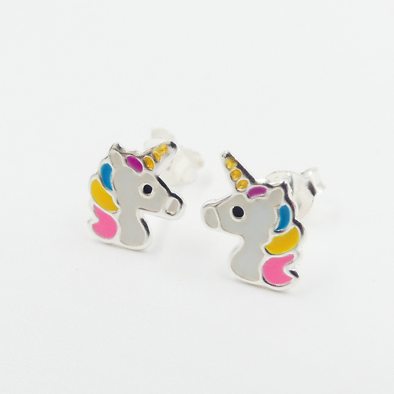 Clous argent enfant licorne