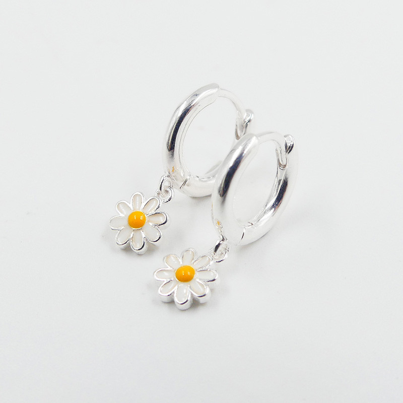 Mini Créoles argent enfant daisy
