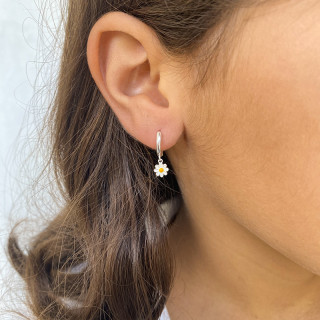 Mini Créoles argent enfant daisy