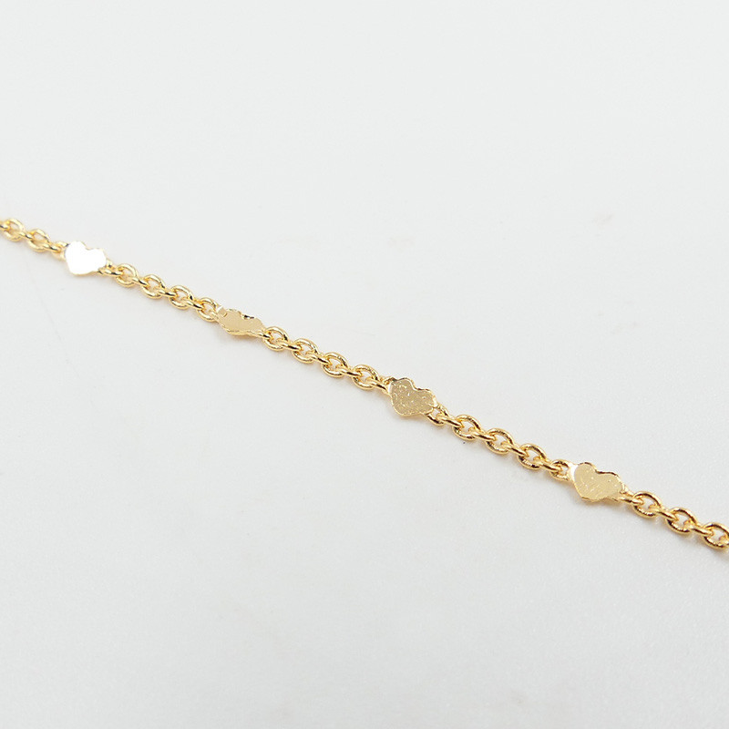 Bracelet enfant plaqué or avec petits coeurs