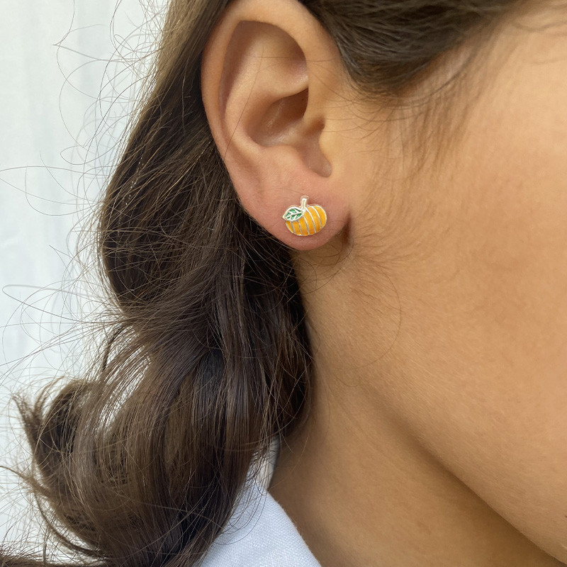 Clous argent enfant citrouille