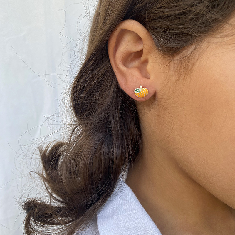 Clous argent enfant citrouille