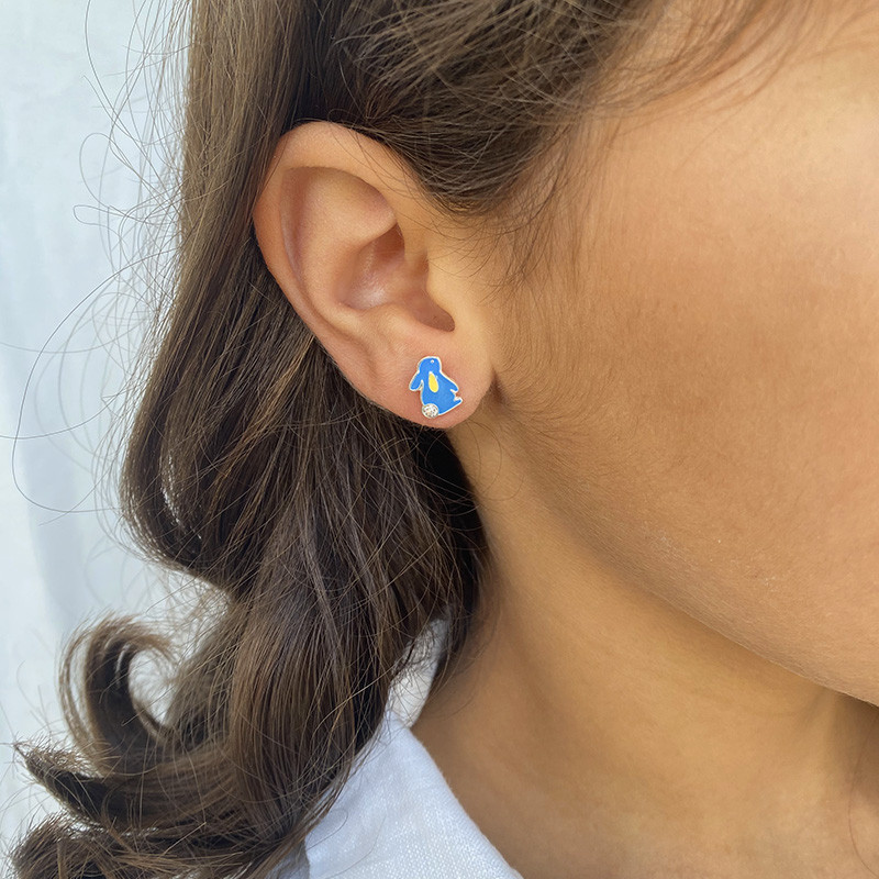 Clous Argent Enfant lapin et strass