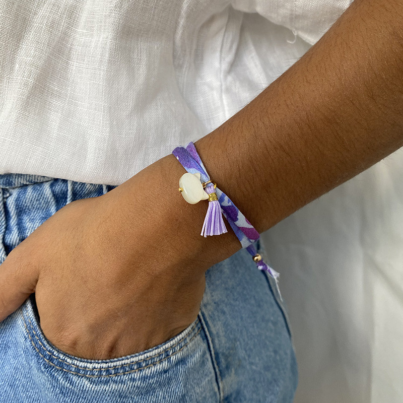 Bracelet enfant Cordon Liberty Doré chat et pompon