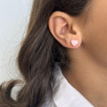 Clous Argent Enfant coeur rose