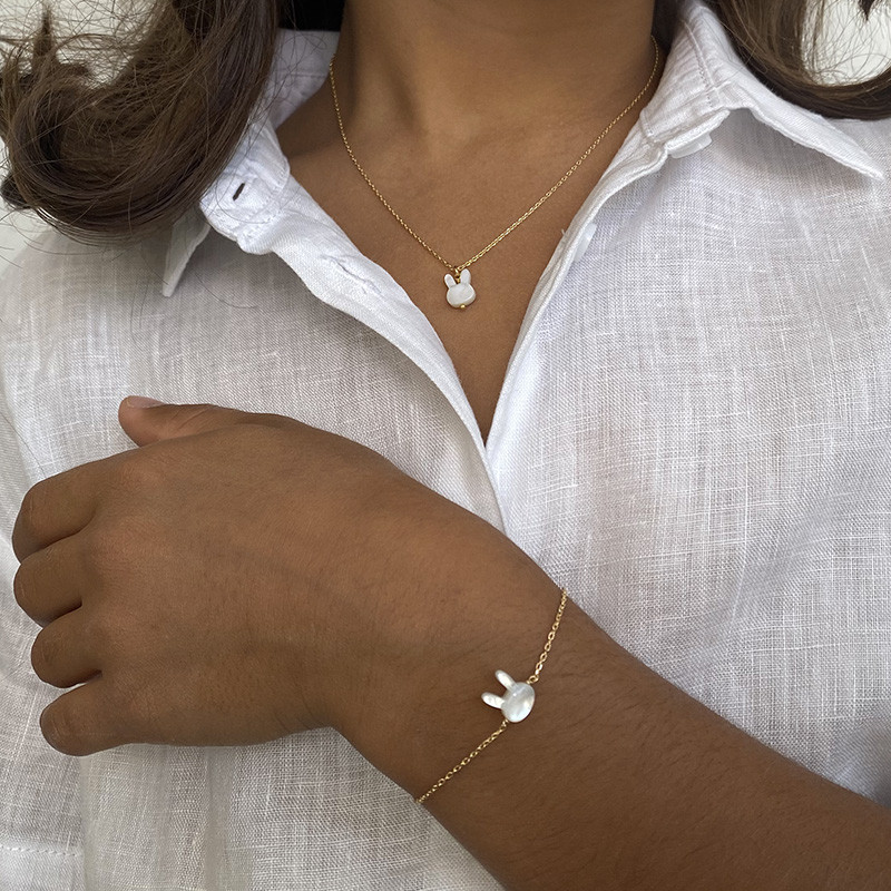 Bracelet Enfant Plaqué or Lapin