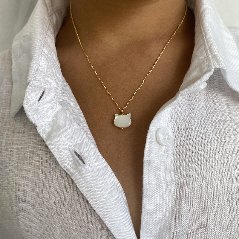 Collier Enfant Plaqué or Chat