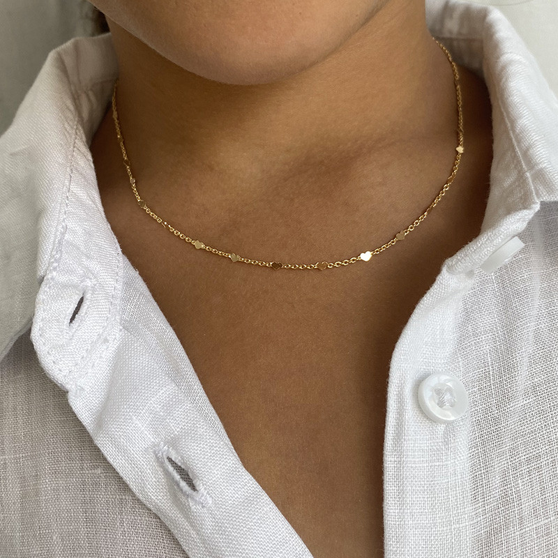 Collier enfant plaqué or avec petits coeurs