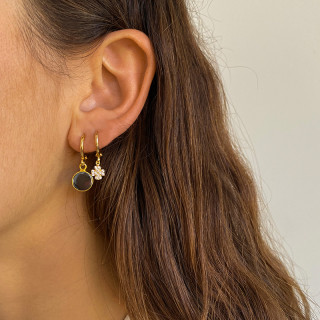 Boucle à l'unité dorée ronde Noire