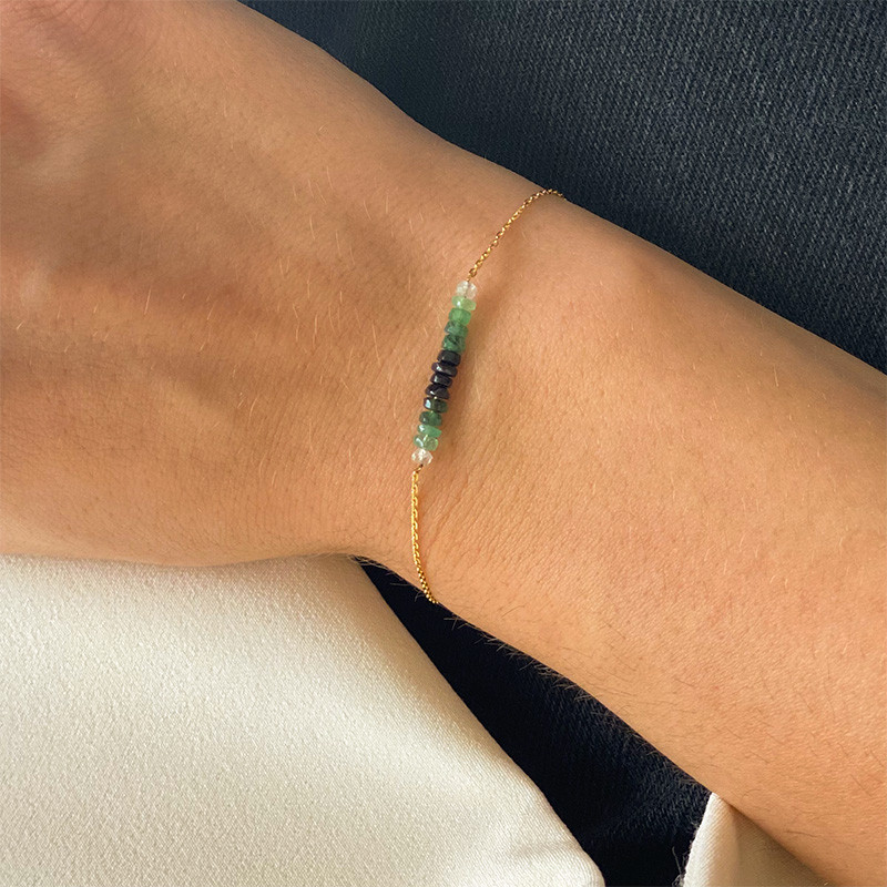 Bracelet or 18 carats et Emeraude