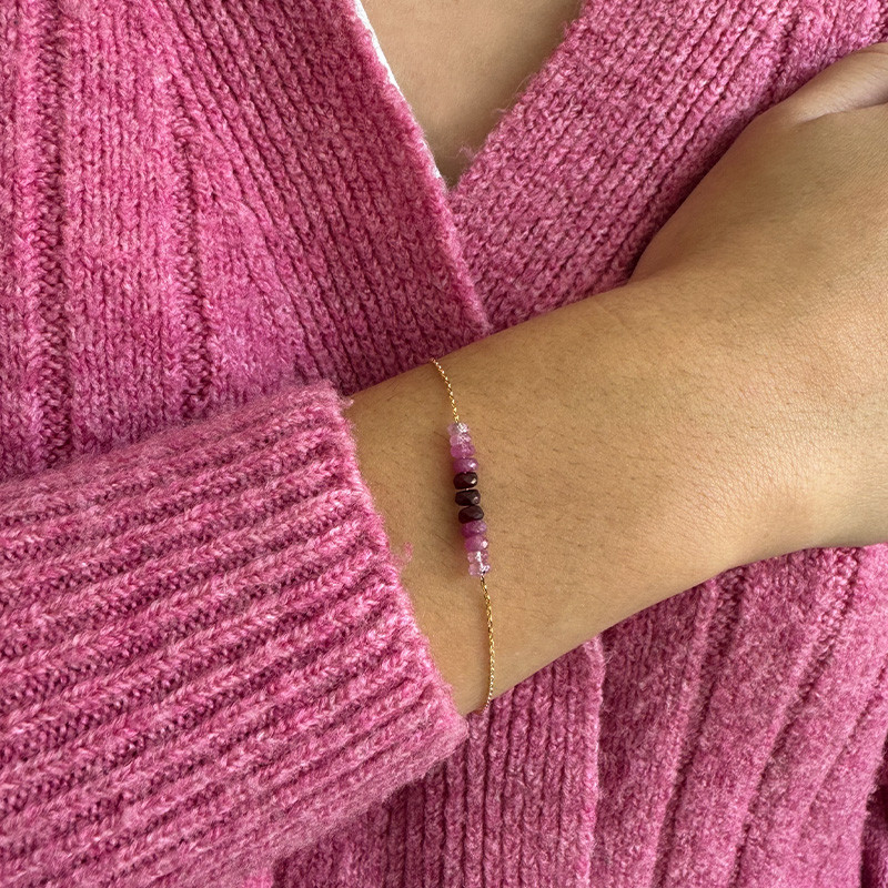 Bracelet or 18 carats et Rubis
