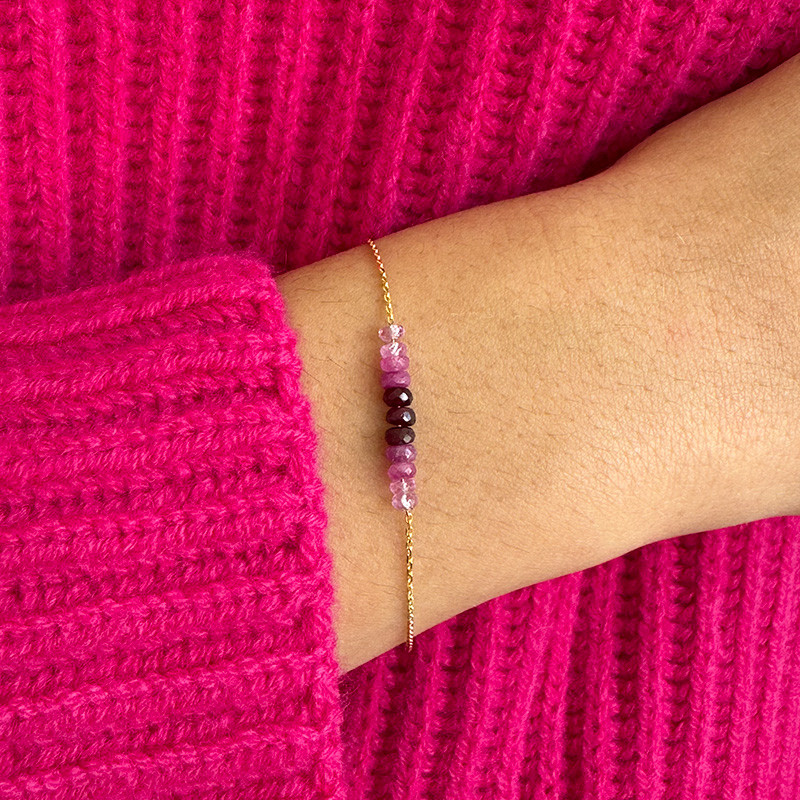 Bracelet or 18 carats et Rubis