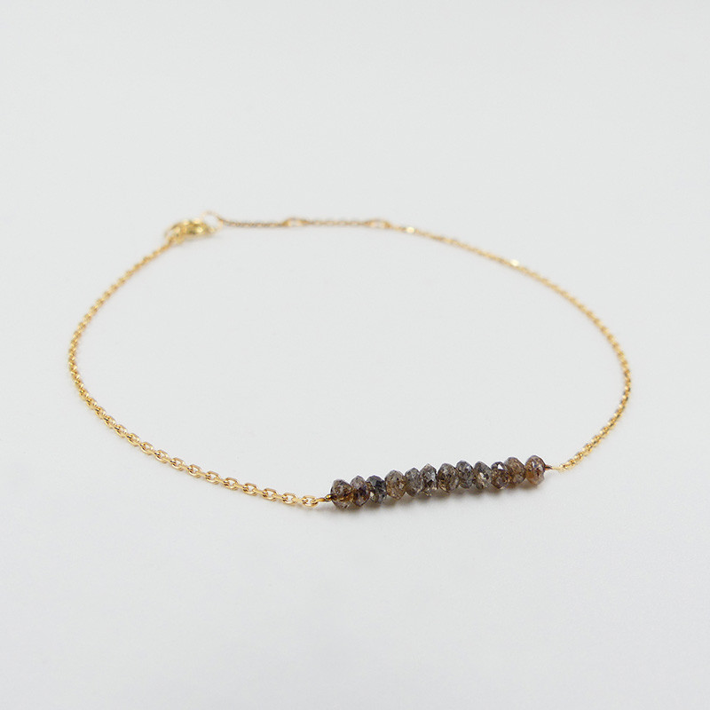 Bracelet or 18 carats et Diamants Gris