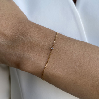 Bracelet or 18 carats solitaire diamant