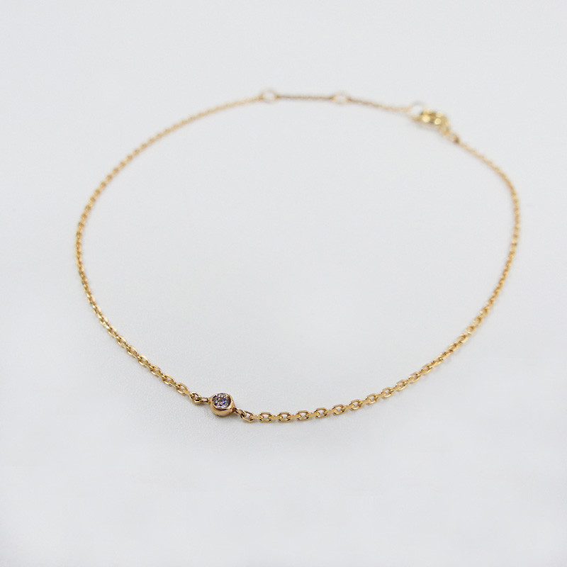 Bracelet or 18 carats solitaire diamant