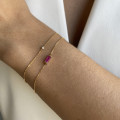Bracelet or 18 carats baguette Rubis